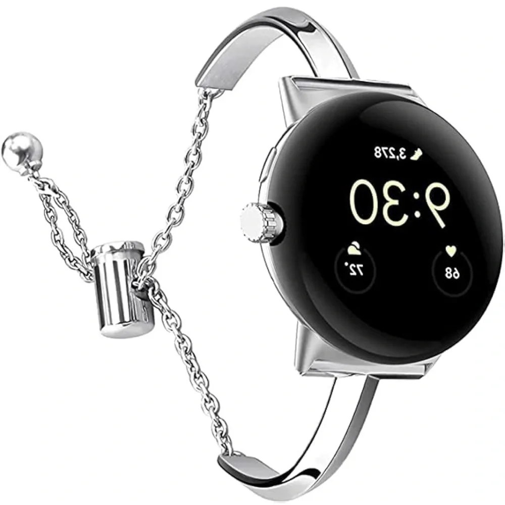 Silver google pixel watchband